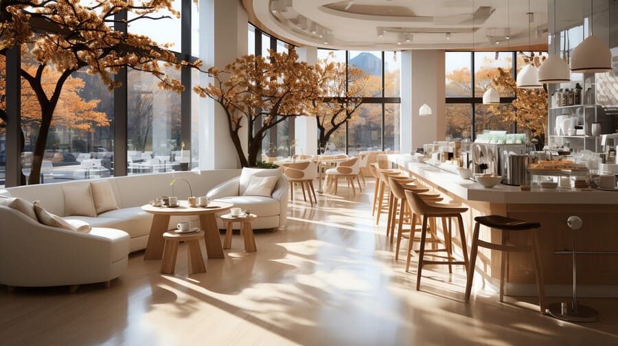 Wnętrze eleganckiej restauracji