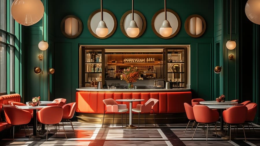 Stylowy salon VIP z subtelnym oświetleniem